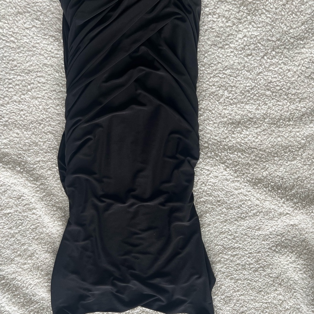 Elegant Black Ruched Dress